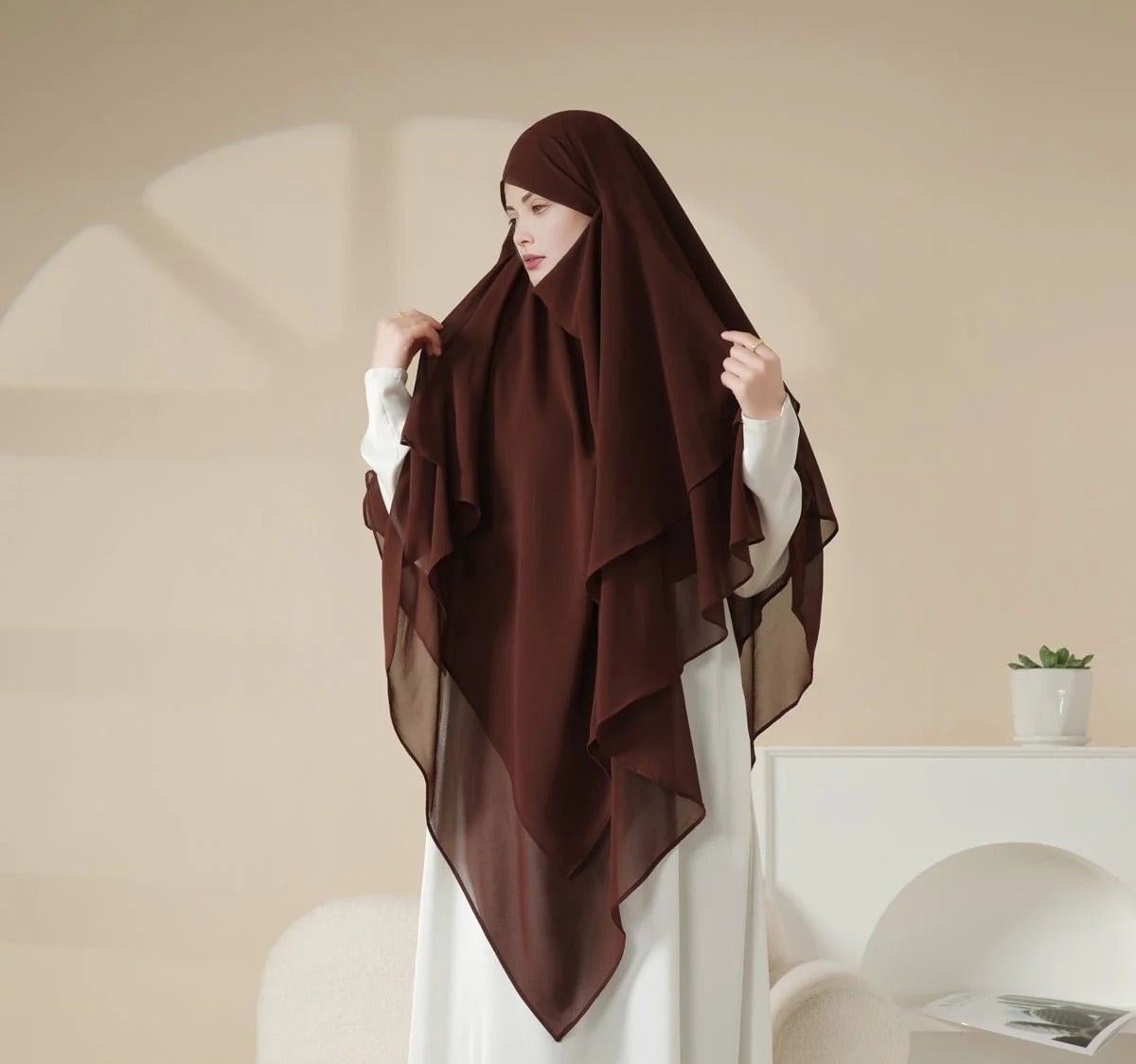 3 Layer Khimar Hijab with Naqab