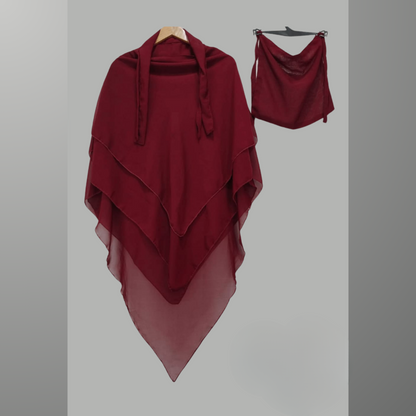 3 Layer Khimar Hijab with Naqab