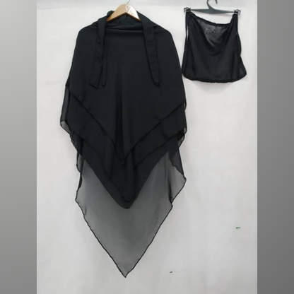 3 Layer Khimar Hijab with Naqab