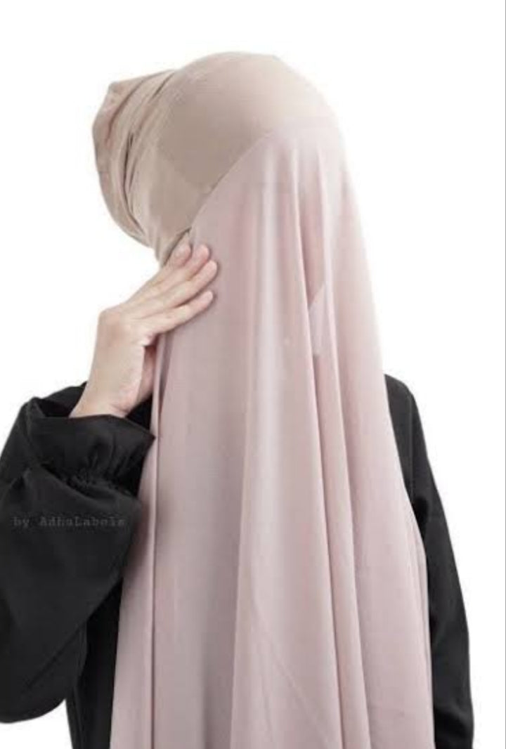 Chiffon 2 in 1 Instant Hijab with Cap
