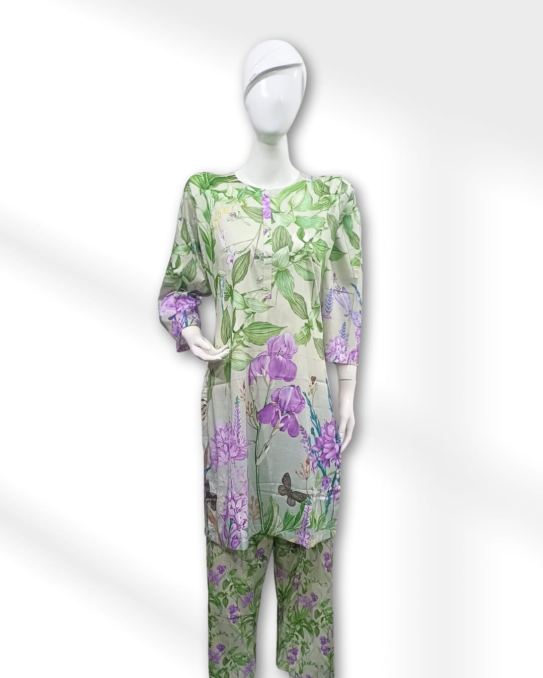 Lavender Floral Maria B. Co-ords Stitched