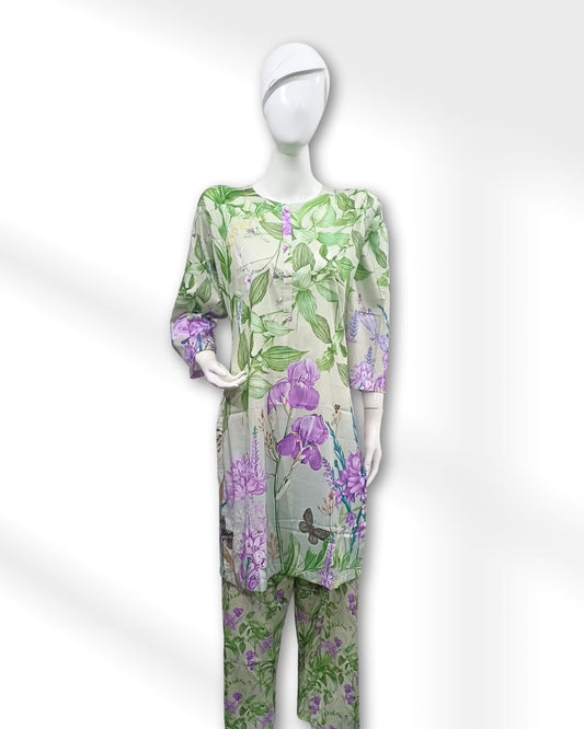 Lavender Floral Maria B. Co-ords Stitched