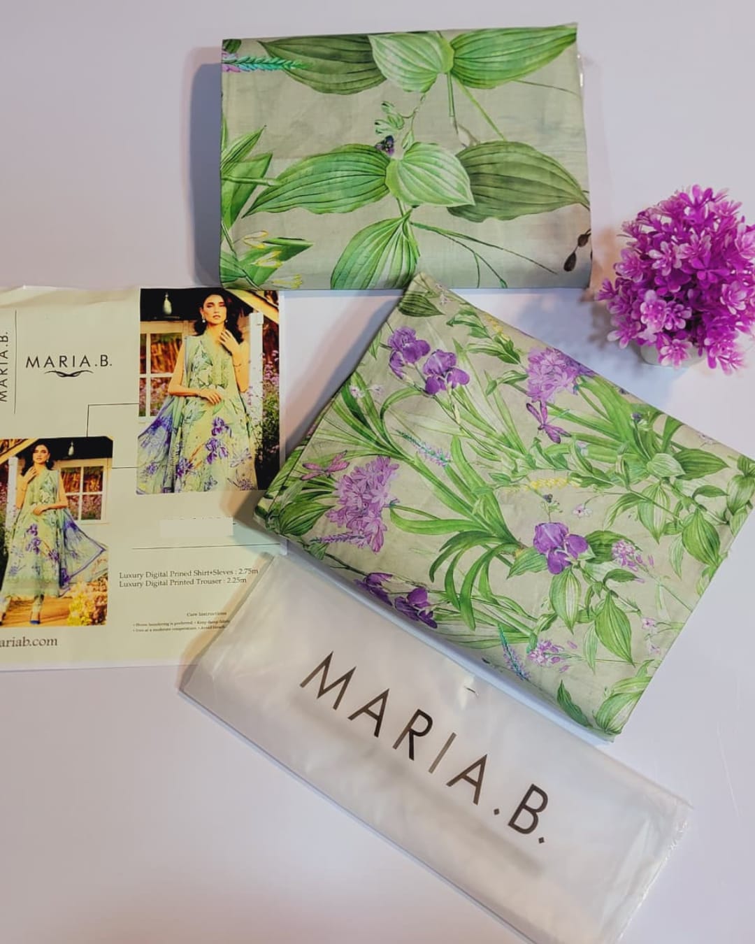 Lavender Floral Maria B. Co-ords Stitched