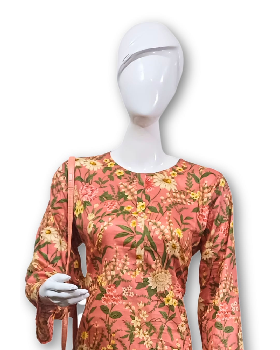 Peach Floral Maria B. Co-ords Stitched