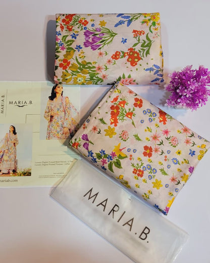 Pink Floral Maria B. Co-ords Stitched