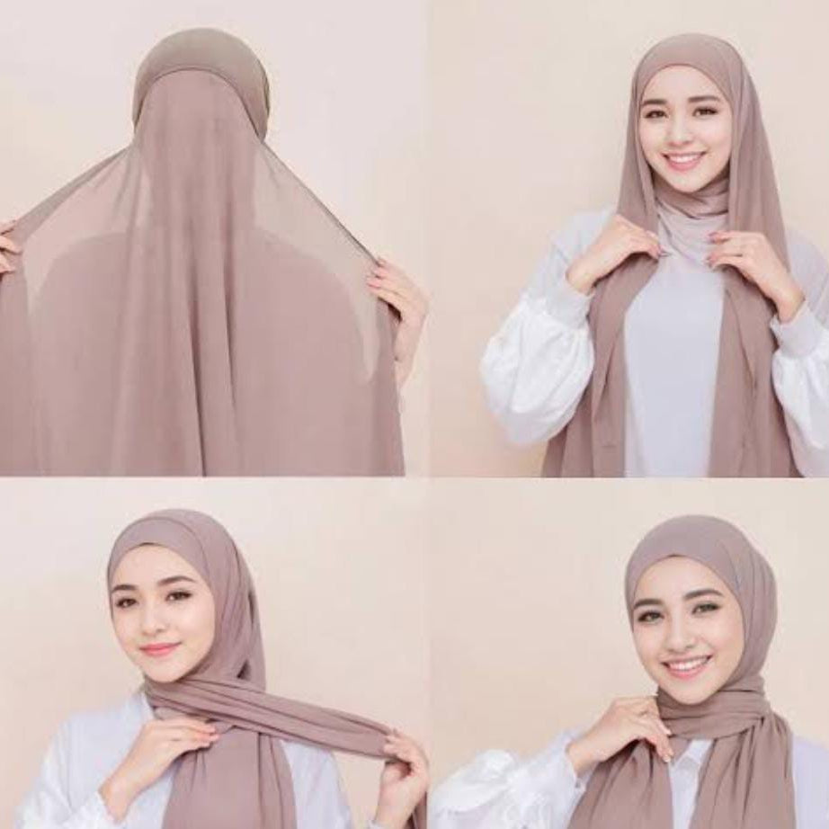 Chiffon 2 in 1 Instant Hijab with Cap